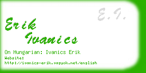 erik ivanics business card